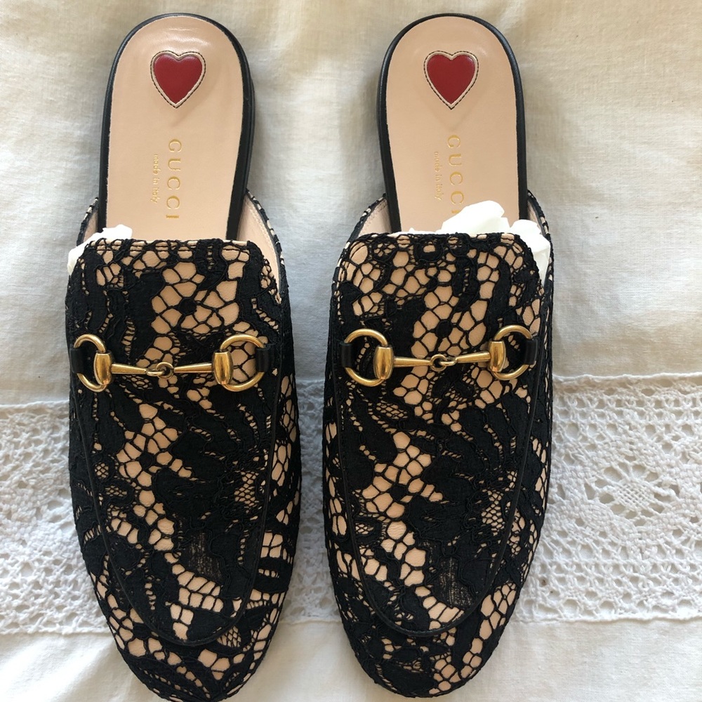 Gucci Pizzo Lace Princetown Size 38